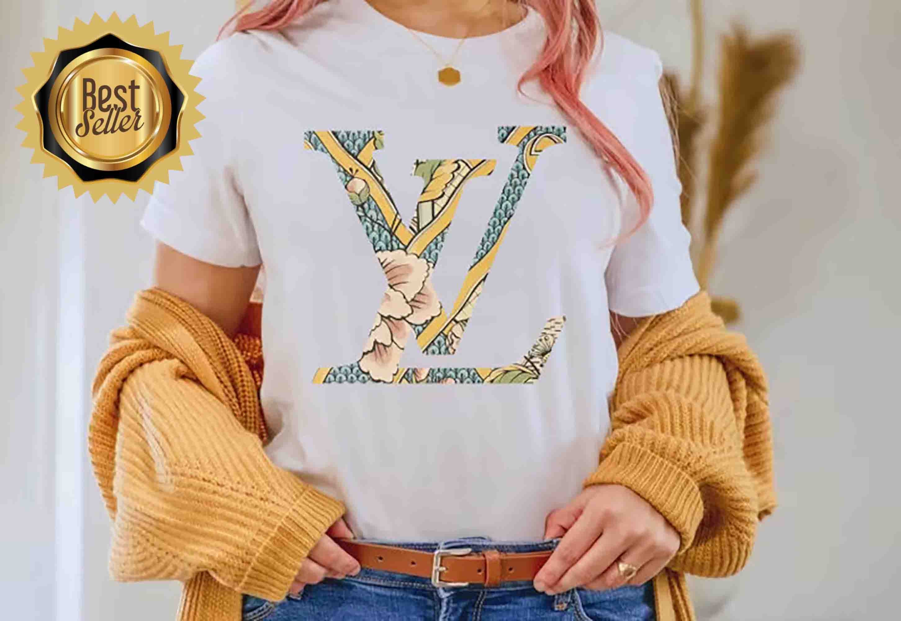 Louis Vuitton Monogram T-Shirt Tops Women Size S LV Logo Glitter From Japan