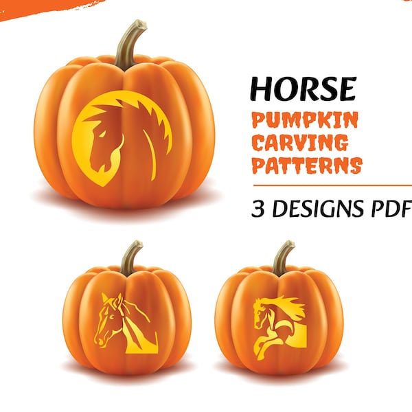 Horse Pumpkin Stencil Etsy