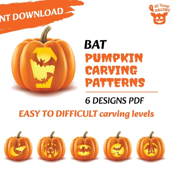 Bat Pumpkin Stencil Etsy bat-pumpkin-stencil-etsy