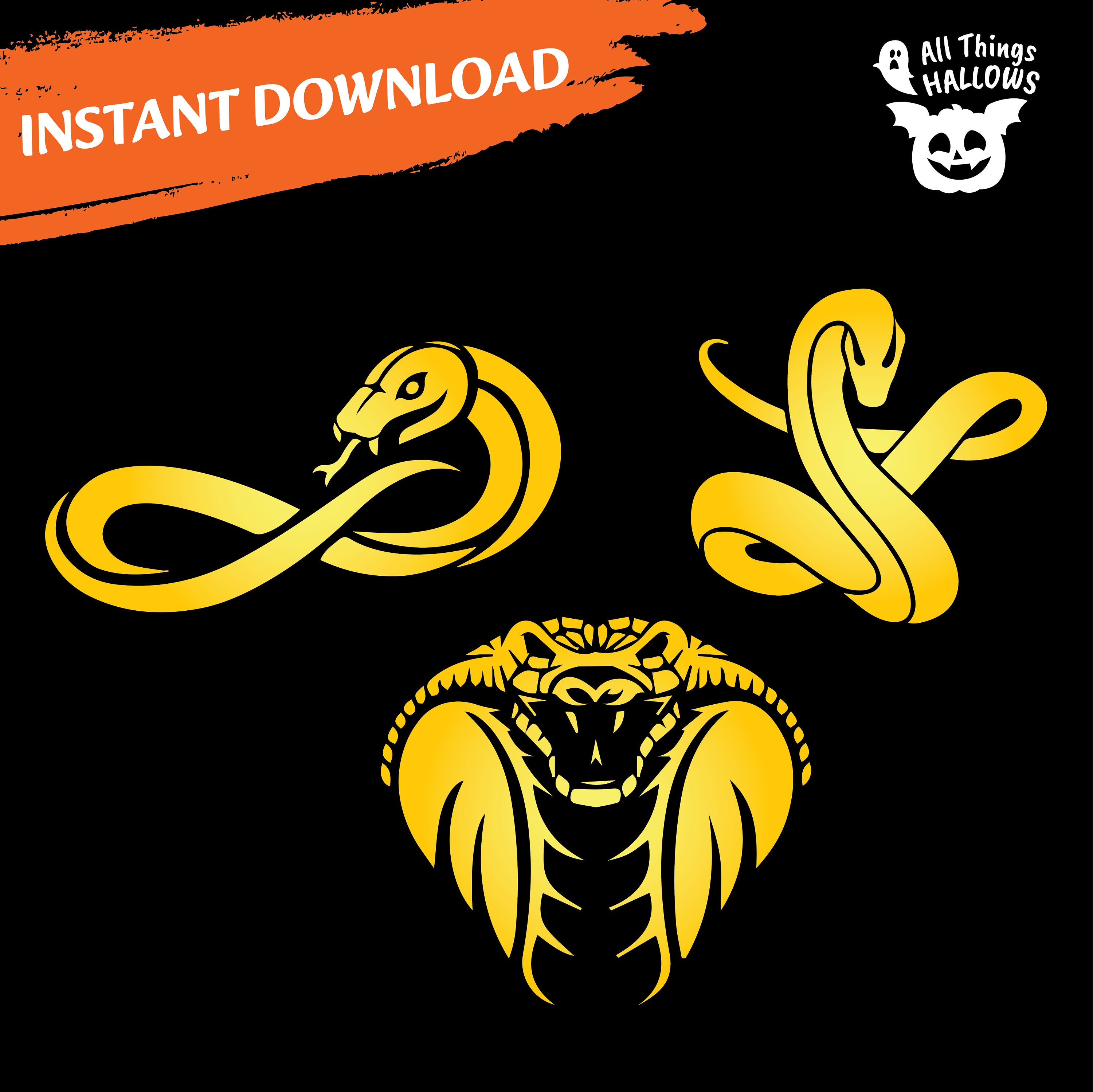 SNAKE Pumpkin Carving Stencil Template Pattern Easy to Difficult Snake ...