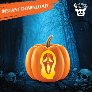 Ghost Face Scream Horror Movie Printable Pumpkin Stencil Template ...