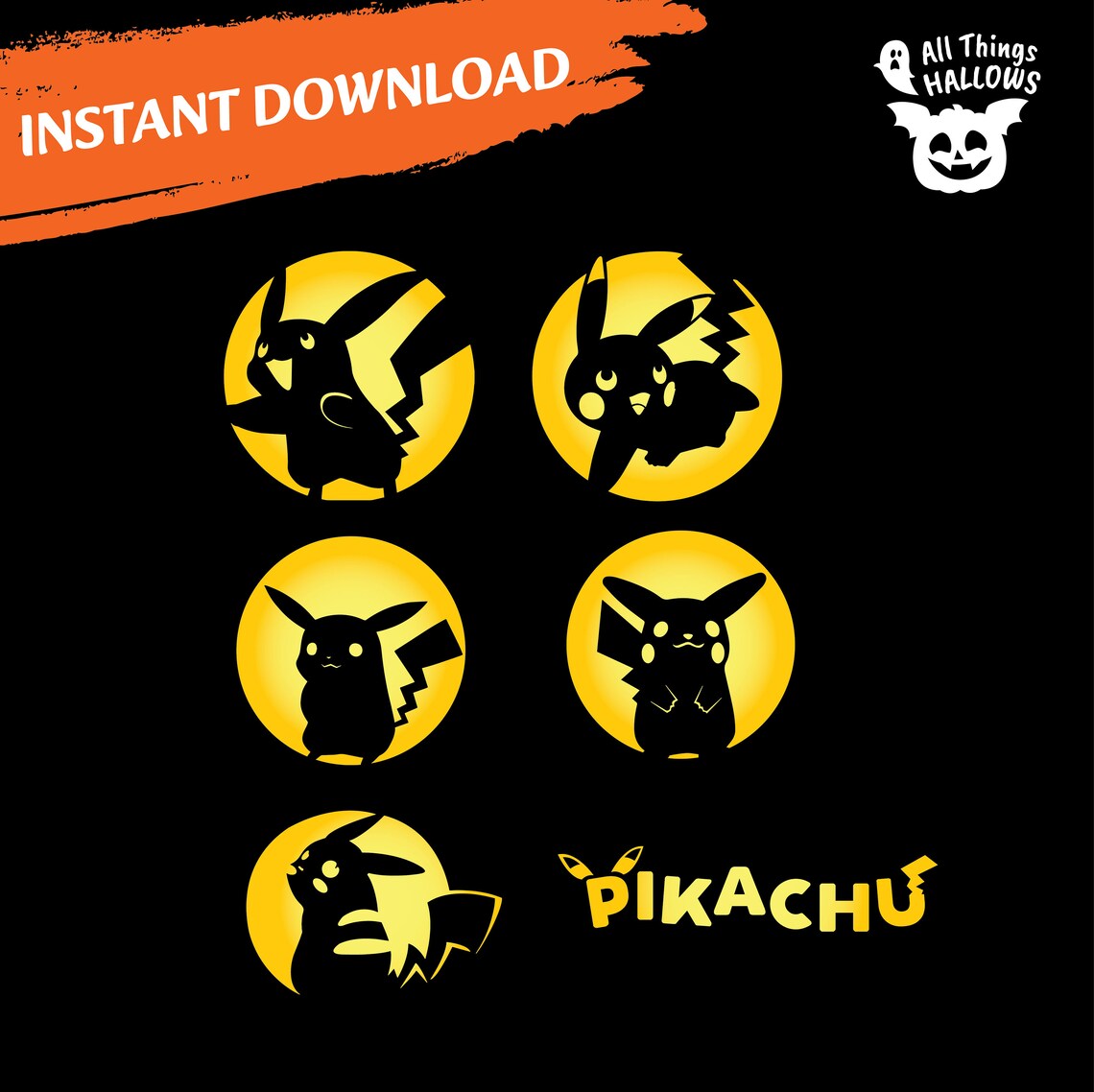 PIKACHU Pumpkin Carving Stencil Template Patterns Instant Download DIY pikachu-pumpkin-carving-stencil-template-patterns-instant-download-diy