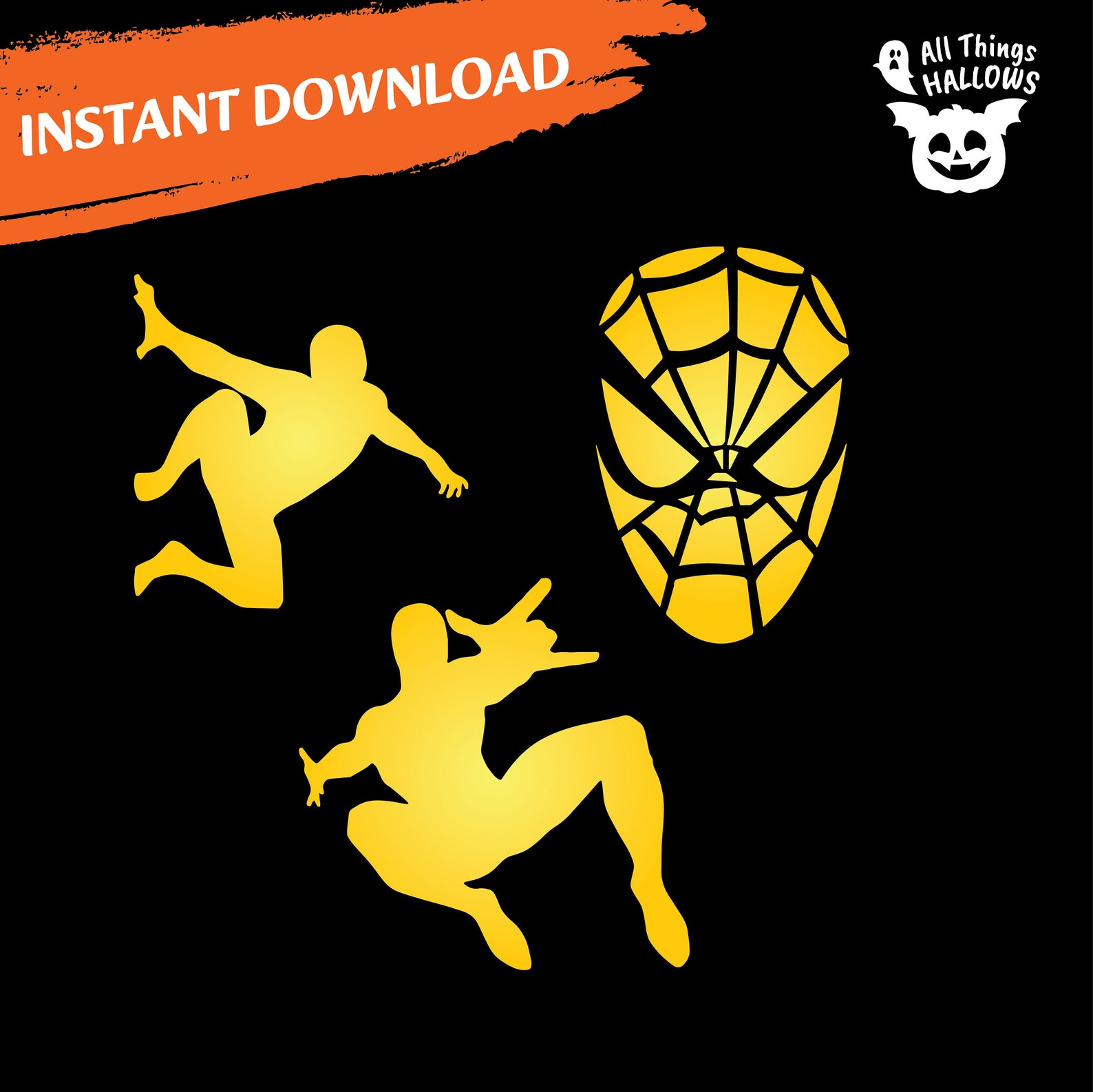SPIDERMAN Pumpkin Carving Stencil Printable at Home PDF Instant Dowload