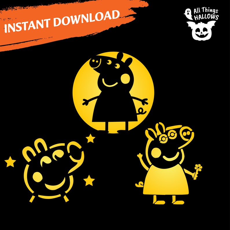 PEPPA PIG Pumpkin Stencil Printable Carve Your Favourite Cartoon On peppa-pig-pumpkin-stencil-printable-carve-your-favourite-cartoon-on