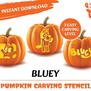BLUEY Pumpkin Carving Stencil Template Halloween Jack O Lantern Pattern ...