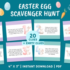 Easter Egg Scavenger Hunt Clues, Printable Easter Hunt Clues Including ...