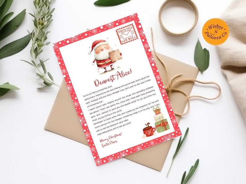EDITABLE Letter From Santa Template easy A4 Size Printable - Etsy