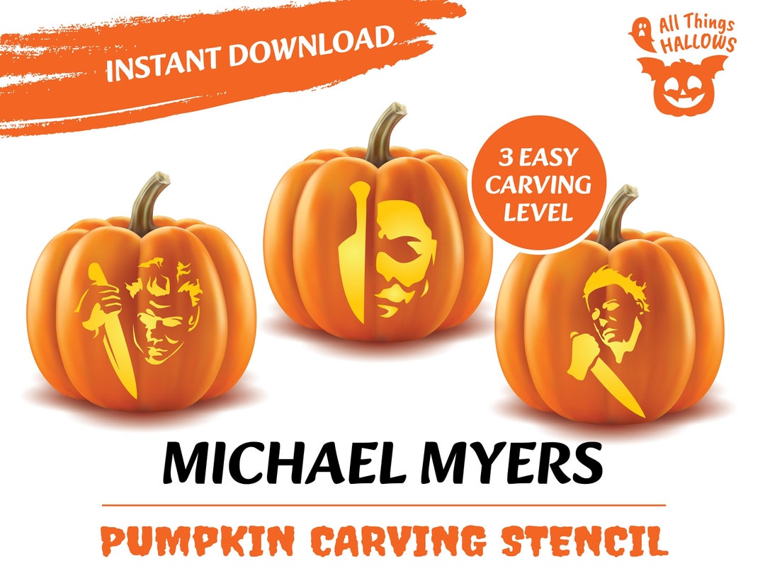 Michael Myers Pumpkin Carving Stencil Templates Pattern Jack Etsy