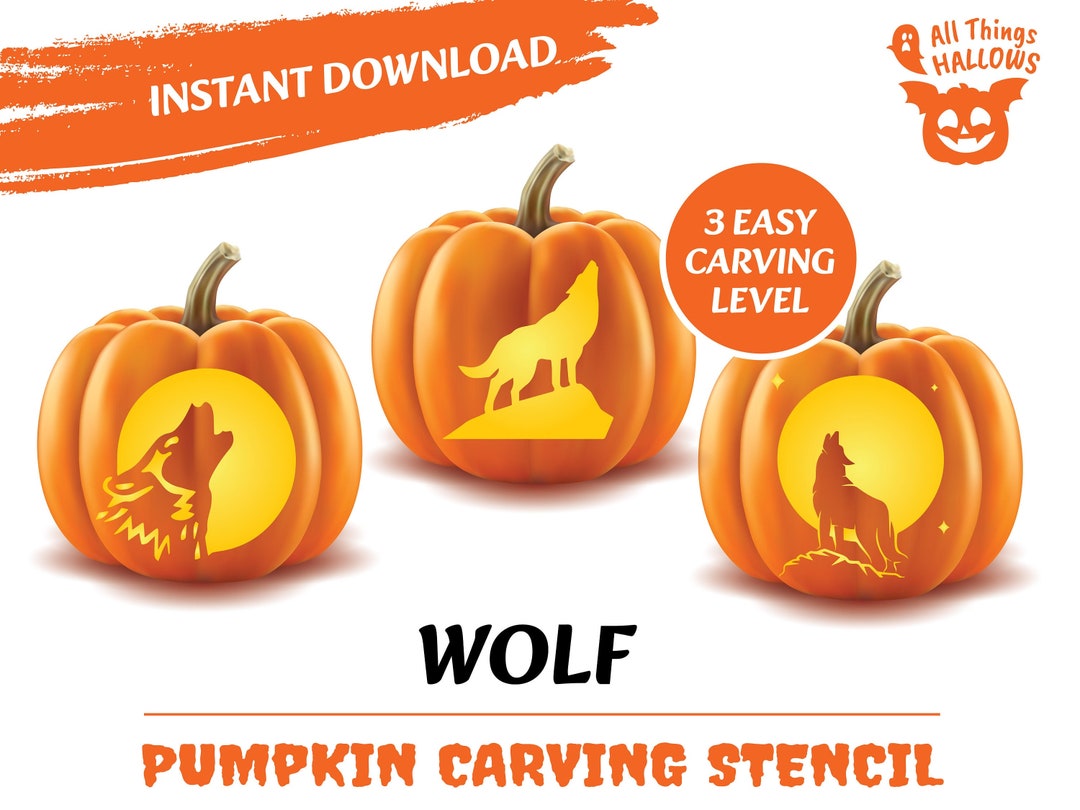 WOLF Pumpkin Carving Stencil Templates Halloween Jack O Lantern Pattern wolf-pumpkin-carving-stencil-templates-halloween-jack-o-lantern-pattern