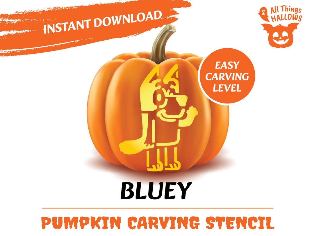 BLUEY Pumpkin Carving Stencil Template Halloween Jack O