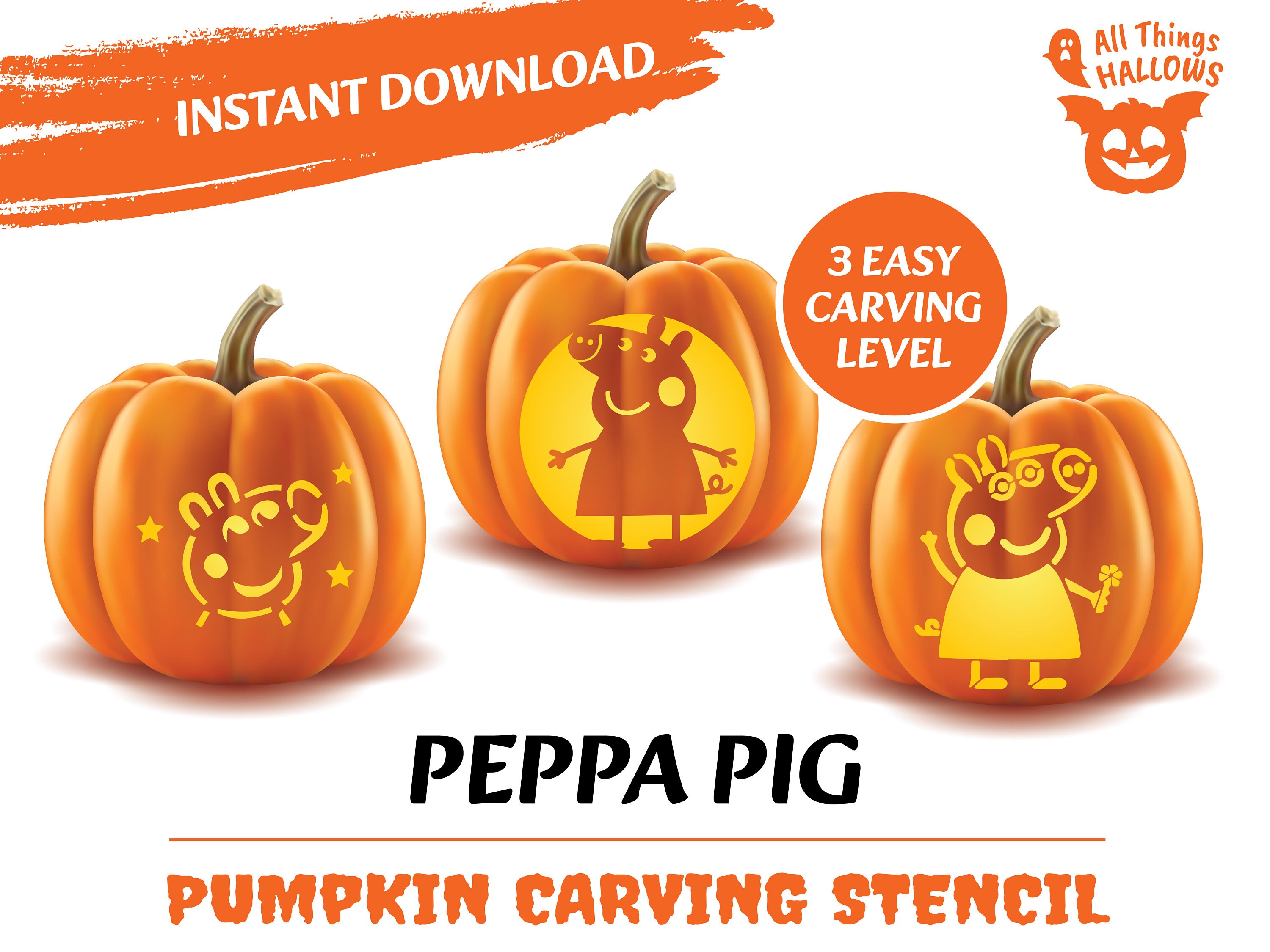 PEPPA PIG Pumpkin Stencil Printable Carve Your Favourite Cartoon On PEPPA PIG Pumpkin Stencil Printable Carve Your Favourite Cartoon On