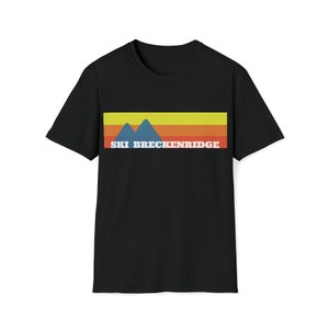 Ski Breckenridge Softstyle T-Shirt, Trendy Fun Skiing tshirt, Father&#39;s Day Gift, Snowboarding t-shirt, Christmas tshirt