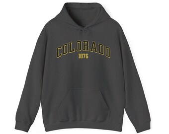 Colorado 1876 Hooded Sweatshirt: Unisex Cotton-Blend Hoodie