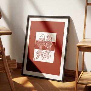 Fish and salad artwork poster