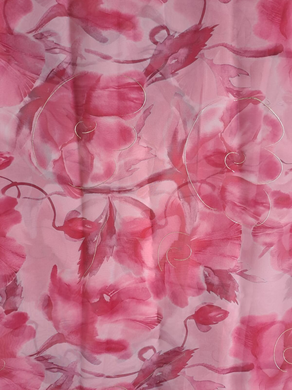 LIGHTWEIGHT ORGANZA FLORAL PRINT FABRIC INNER MICRO COTTON