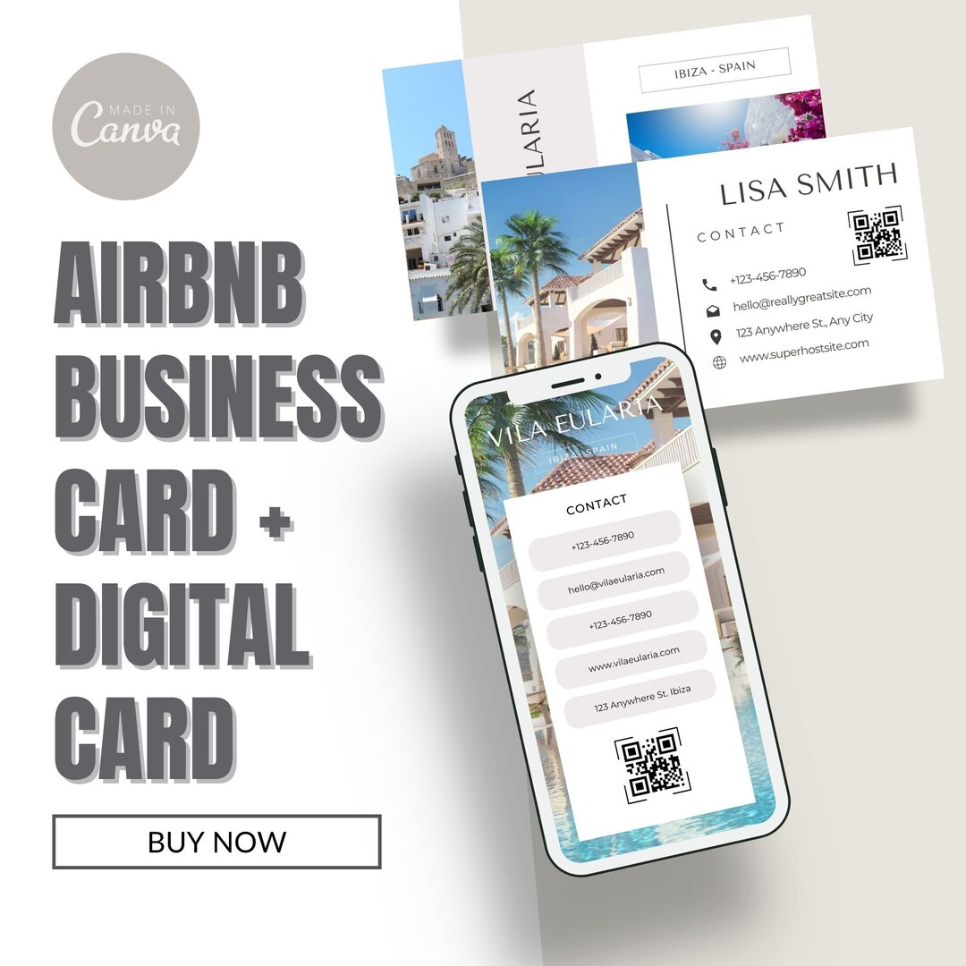 AIRBNB Business Card Template Digital Business Card Host Business 