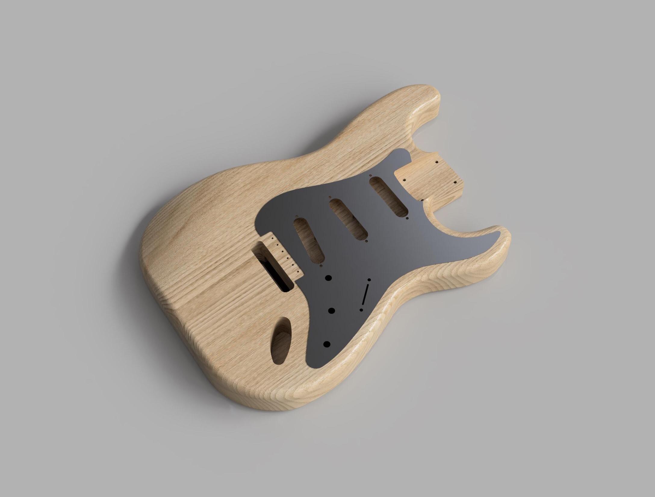 Fender Stratocaster Body 3D CAD Files 1:1 Scale | CNC Plan | DIY