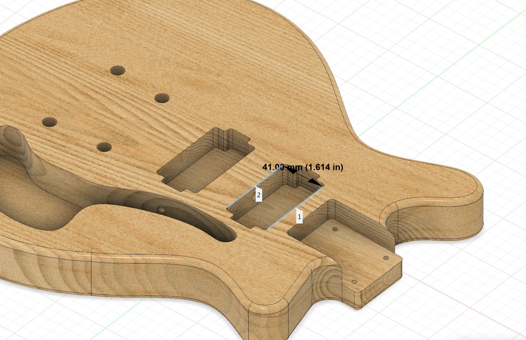 Red Special Gibson Hybrid Guitar Body 3D CAD Files 1:1 Scale CNC Files ...