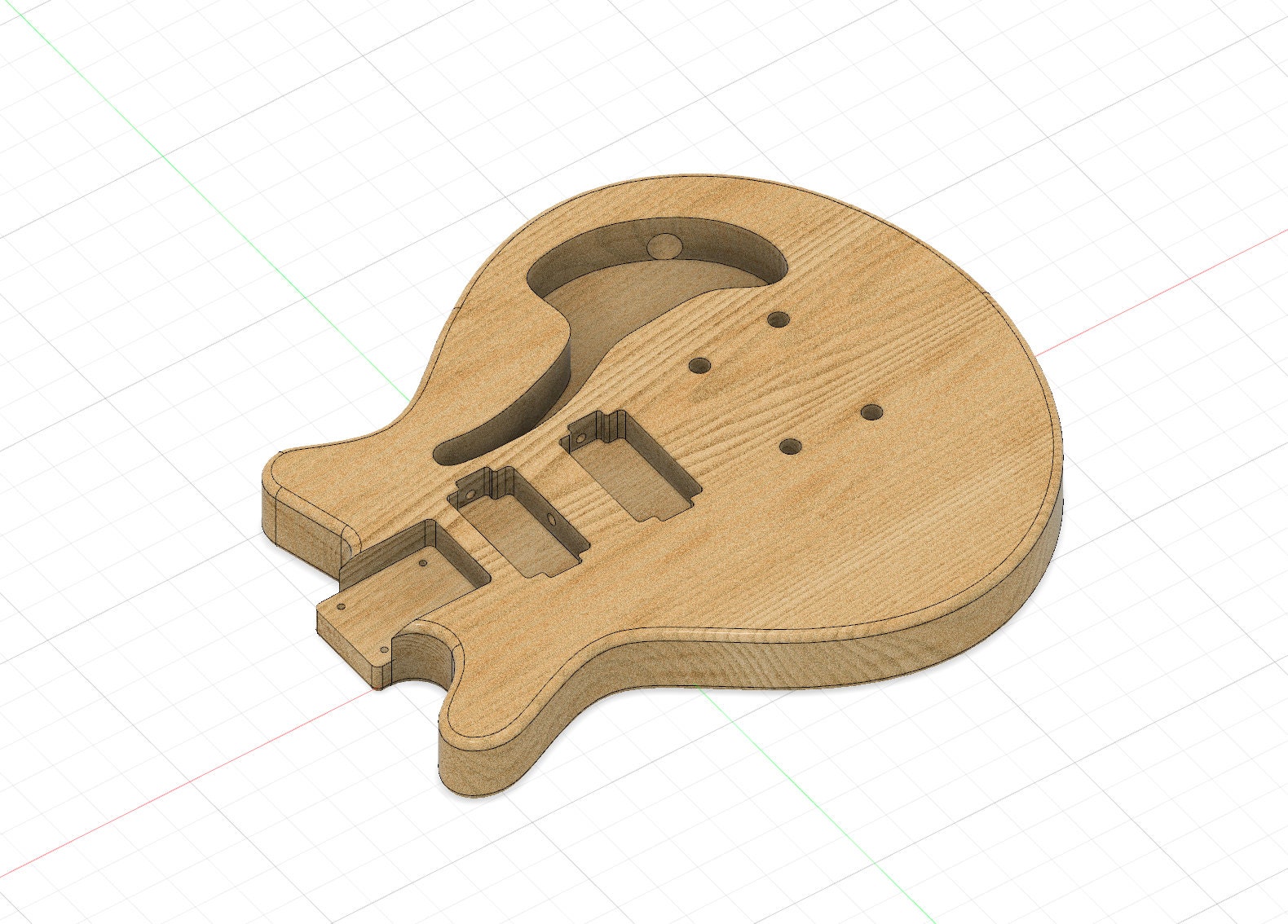 Red Special Gibson Hybrid Guitar Body 3D CAD Files 1:1 Scale CNC Files ...
