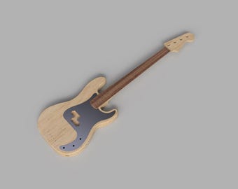 Archivos CAD 3D para bajo Fender Precision: Plano de guitarra CNC (Descarga digital)