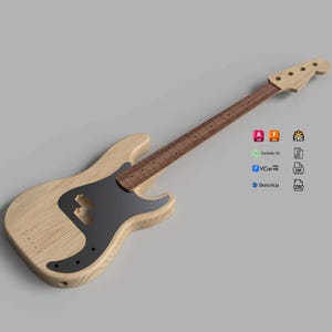 Fender Precision Bass 3D CAD-bestanden 1: 1 | CNC-bestanden | Gitaarabonnement | 3D-printen