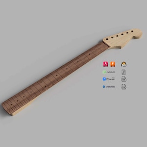 Fender Stratocaster gitaarhals 3D CAD-bestanden schaal 1: 1 | CNC-bestanden | DIY-project | Gitaarabonnement