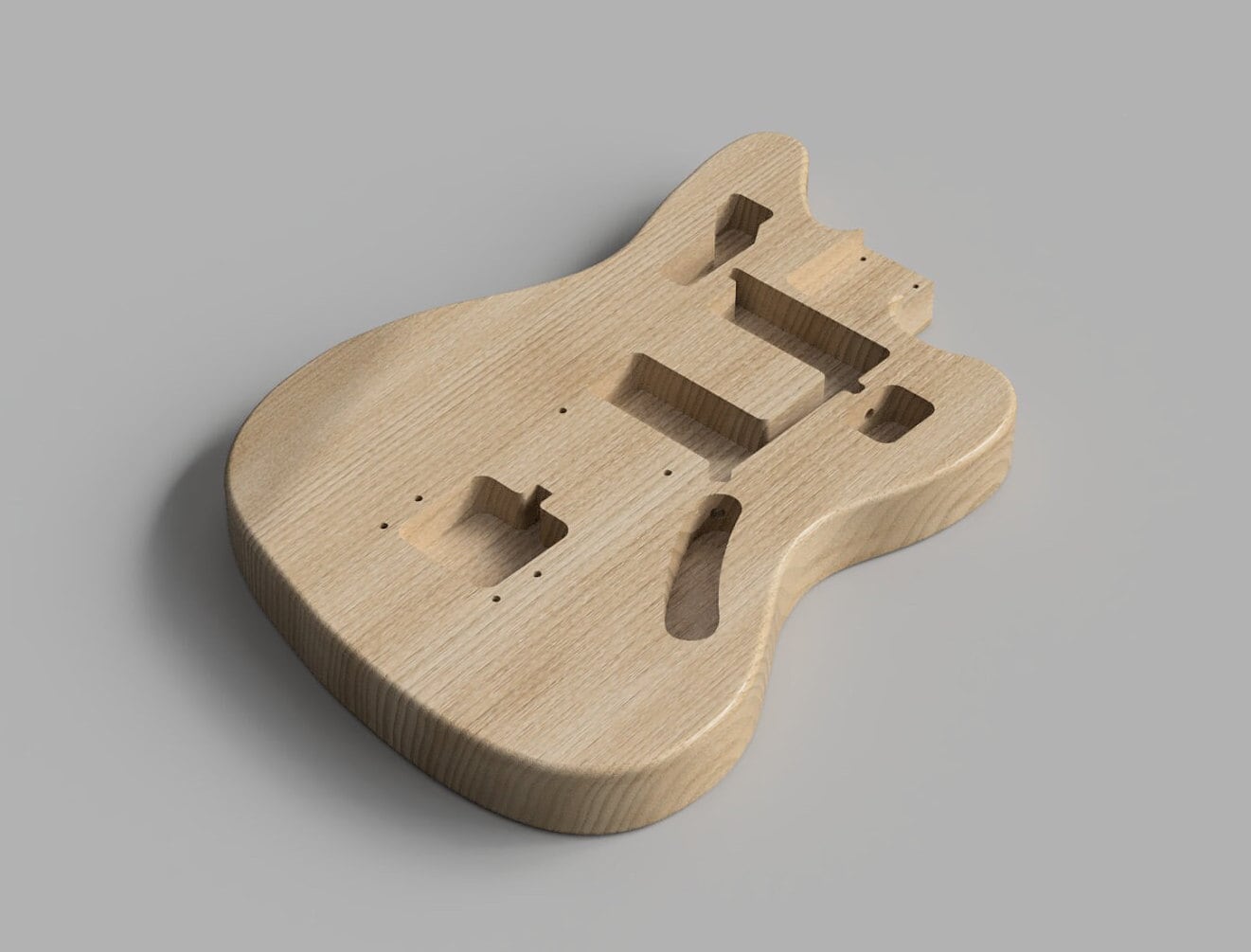 Fender Jaguar Guitar Body 3D CAD files 1:1 Scale | CNC Files | DIY Project | 3D Printing