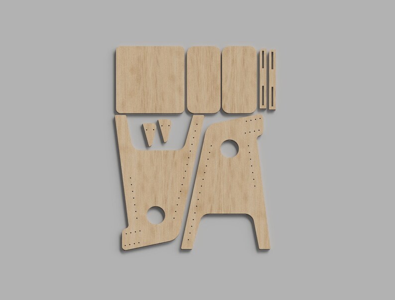 Puede incluir: Un kit de taburete de madera con piezas precortadas para ensamblar. El kit incluye el asiento, las patas y las piezas de conexi&oacute;n. La madera es de color marr&oacute;n claro.