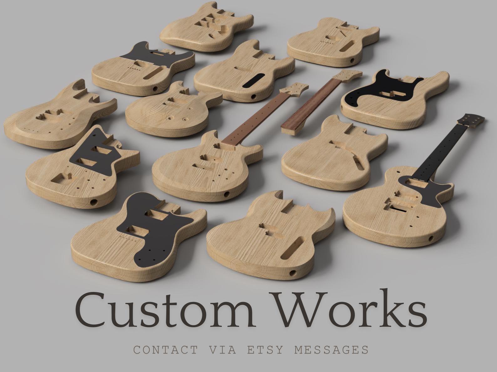 Telecaster SH ギターボディ 3D CAD ファイル: CNC プラン (デジタル