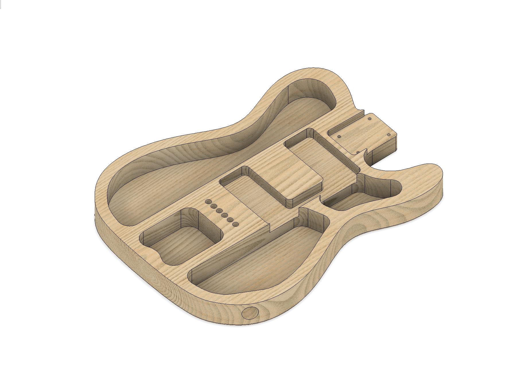 フェンダー テレキャスター シンライン セミホロー ギターボディ 3D