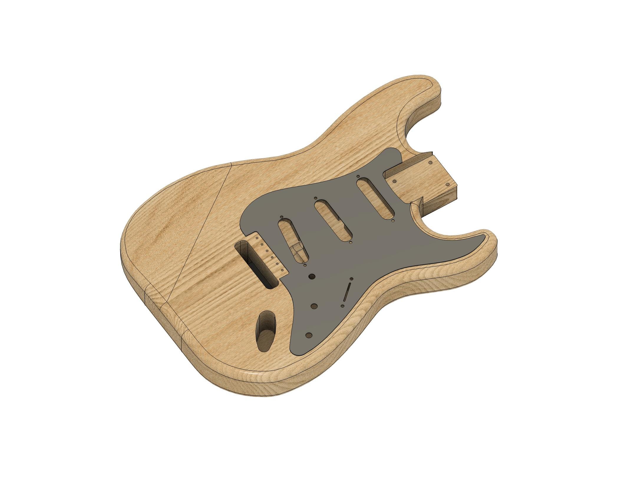 Fender Stratocaster Body 3D CAD Files 1:1 Scale | CNC Plan | DIY