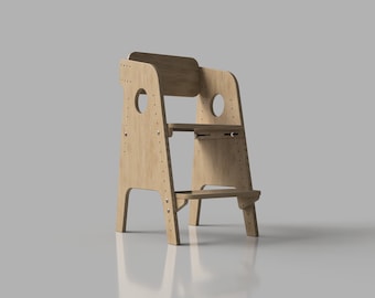 Children's Adjustable Chair 3D CAD files 1:1 Scale | CNC furniture plan | Plywood Hardwood DIY