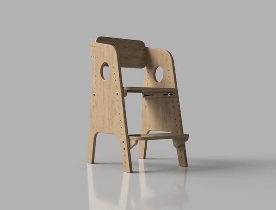 Children's Adjustable Chair 3D CAD files 1:1 Scale | CNC furniture plan | Plywood Hardwood DIY
