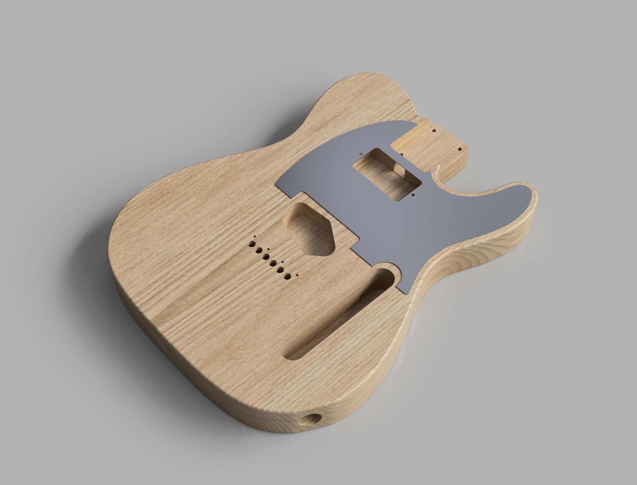 テレキャスター カスタム ボディ Telecaster SH ギターボディ 3D CAD ファイル: CNC プラン (デジタル