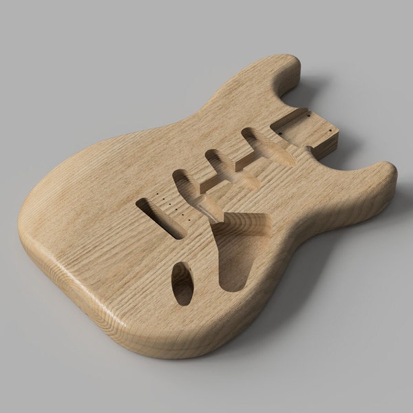 Corps de guitare Fender Stratocaster Fichiers CAO 3D Échelle 1:1 | Fichiers CNC | Projet DIY | Impression 3D
