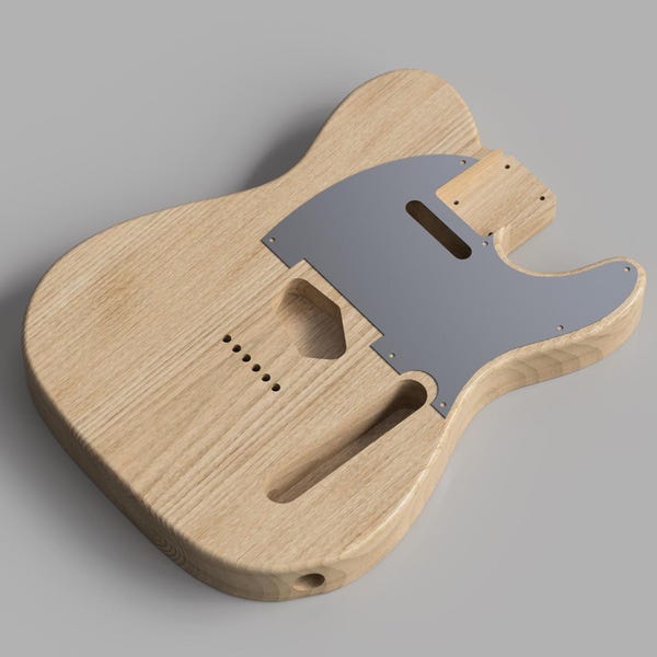 Fender Telecaster Guitar Body 3D CAD 1:1 Scale | CNC Files | Guitar plan