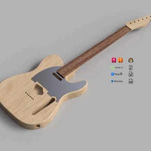Fender Telecaster 3D Files Scala 1:1 / File CNC / Progetto chitarra / Stampa 3D
