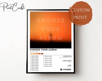 Personalised Album Cover Art | Choose Your Own Album | Custom Album Print | Custom Music Poster | Album Cover Wall Art | Unique Custom Gifts