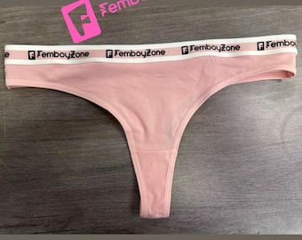 Femboy thong: Femboyzone icon. Seductive  Cotton Blend Underwear with a seductive Pink looks