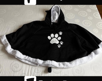 Kawaii  Poncho – cozy hooded plush meow
