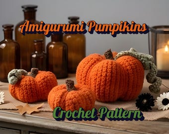Fall Pumpkin Centerpiece Crochet Pattern, Halloween Crochet Pumpkin Stack, Thanksgiving Table Decor, Rustic Autumn Crochet Decor Pattern