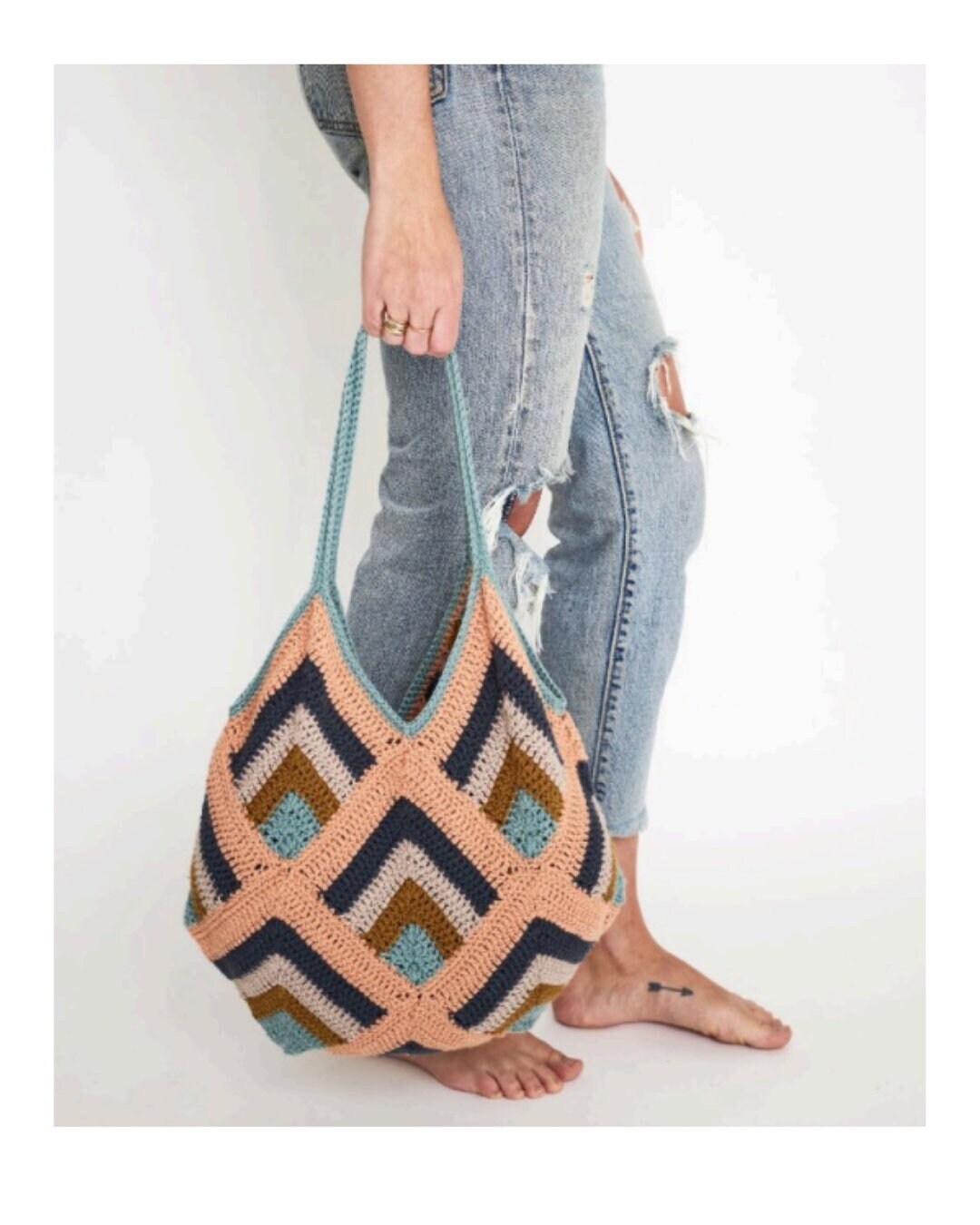 Bermuda Scrappy Tote Bag Crochet Pattern — Granny Square Summer Market ...