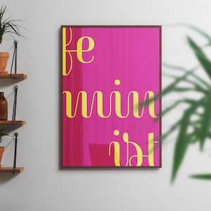 Feminism poster - queer art - feminist art print - digital download - minimalist - colored
