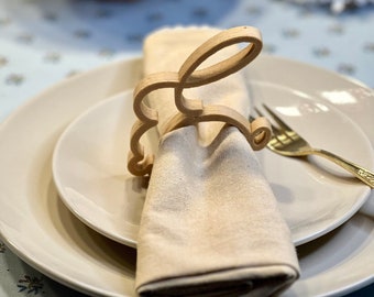 Servettringset, påskbordsdekoration, servettringar med kaninmotiv, påskdekoration, påskbrunchdekor