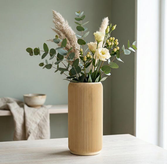 Minimalistische Vase für Trockenblumen und Frischblumen,skandinavisches Design, Scandi Style Deko, nachhaltige Wohndeko,skandinavischer Stil
