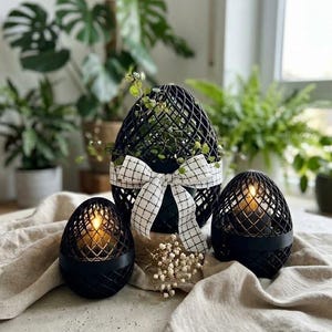 Befüllbares Osterei mit Bajonettverschluss – stapelbar wie Matrjoschka – moderne Osterdeko in Latte Braun oder in anderen Farben - Geschenk