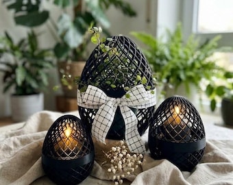 Uovo di Pasqua riempibile con chiusura a baionetta – impilabile come le bambole matrioska – moderna decorazione pasquale in marrone latte o altri colori – regalo