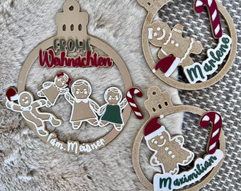 Personlig julgransprydnad, pepparkaksdekoration, Dambedei, julgransdekoration, julgranshänge, julklapp