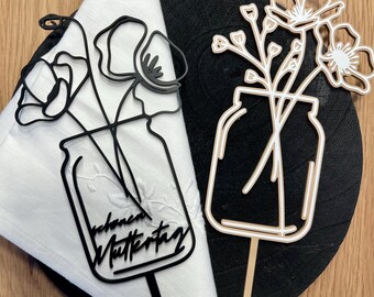 Geschenk Muttertag I Geschenk Mama I Pflanzen-/ Blumenstecker I Cake Topper I Stecker Pflanzentopf I Stecker Kuchen, Torte