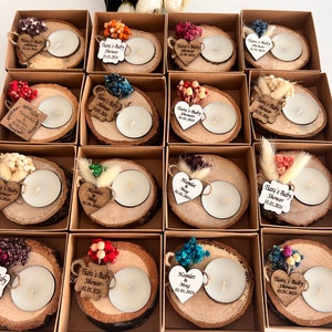50 PCS Personalized Wooden Tealight Holder,Wedding Favors for Guest in Bulk,Rustic Wedding Favors,Bridal Shower Favors,Candle Wedding Favors zdjęcie 9